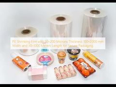Термоусадочная пленка из полиэтилена (PE) толщиной 30–200 микрон, шириной 100–2000 мм и длиной 30–1000 метров для надежной упаковки
